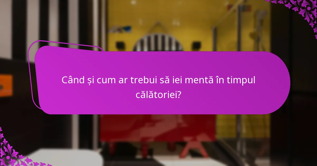 Când și cum ar trebui să iei mentă în timpul călătoriei?