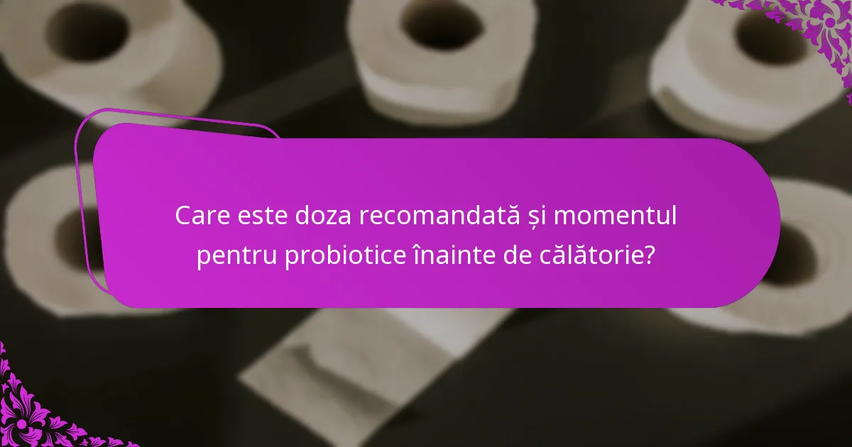 Care este doza recomandată și momentul pentru probiotice înainte de călătorie?