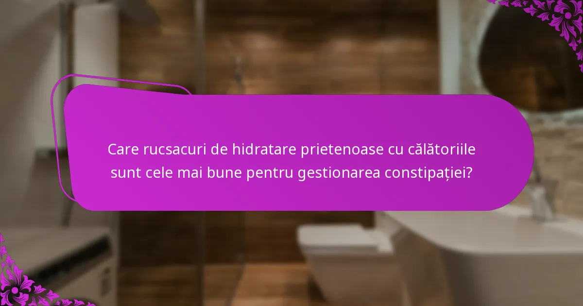Care rucsacuri de hidratare prietenoase cu călătoriile sunt cele mai bune pentru gestionarea constipației?