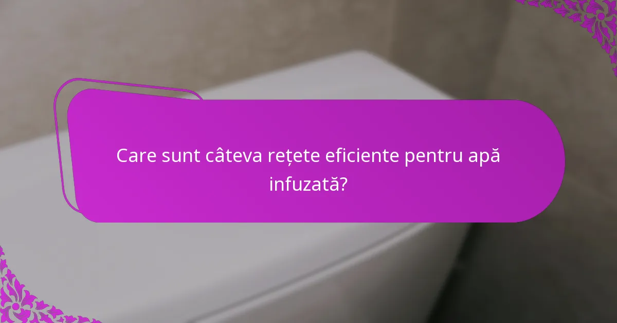 Care sunt câteva rețete eficiente pentru apă infuzată?