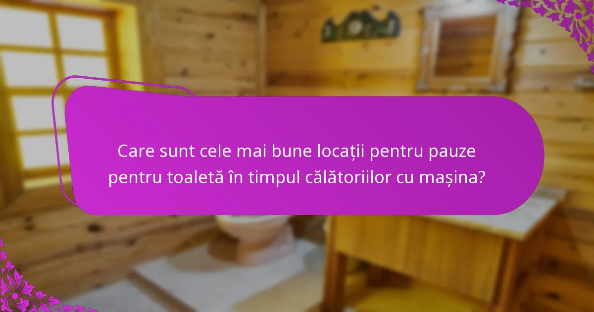 Care sunt cele mai bune locații pentru pauze pentru toaletă în timpul călătoriilor cu mașina?