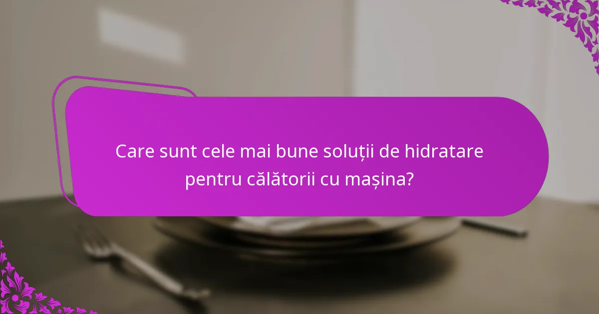 Care sunt cele mai bune soluții de hidratare pentru călătorii cu mașina?