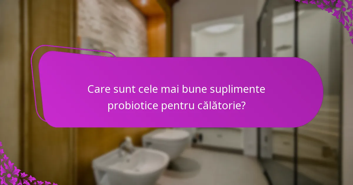 Care sunt cele mai bune suplimente probiotice pentru călătorie?