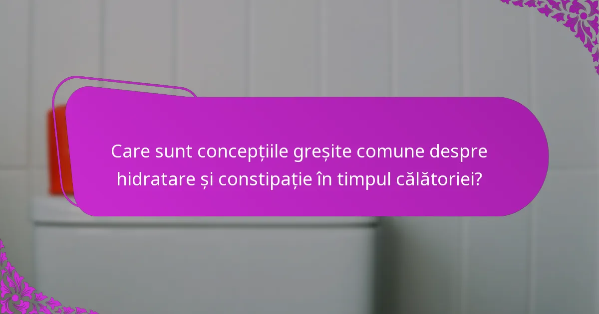 Care sunt concepțiile greșite comune despre hidratare și constipație în timpul călătoriei?