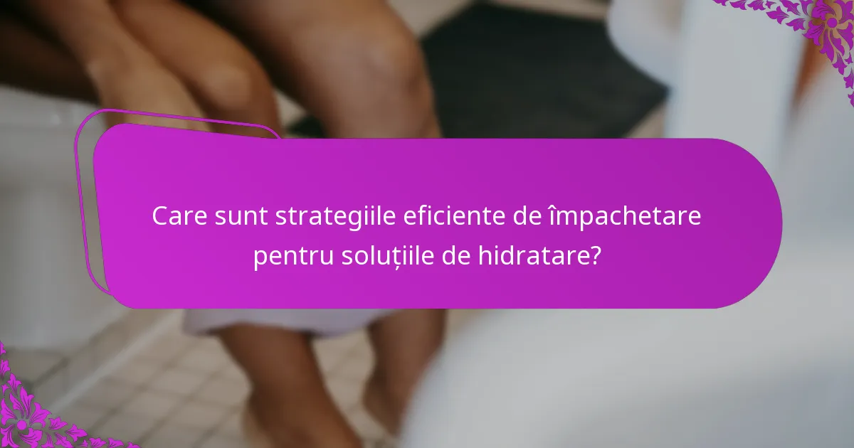 Care sunt strategiile eficiente de împachetare pentru soluțiile de hidratare?