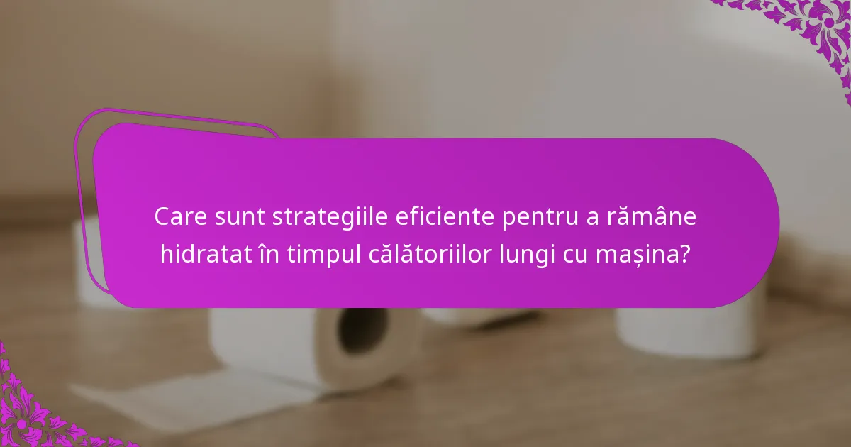 Care sunt strategiile eficiente pentru a rămâne hidratat în timpul călătoriilor lungi cu mașina?