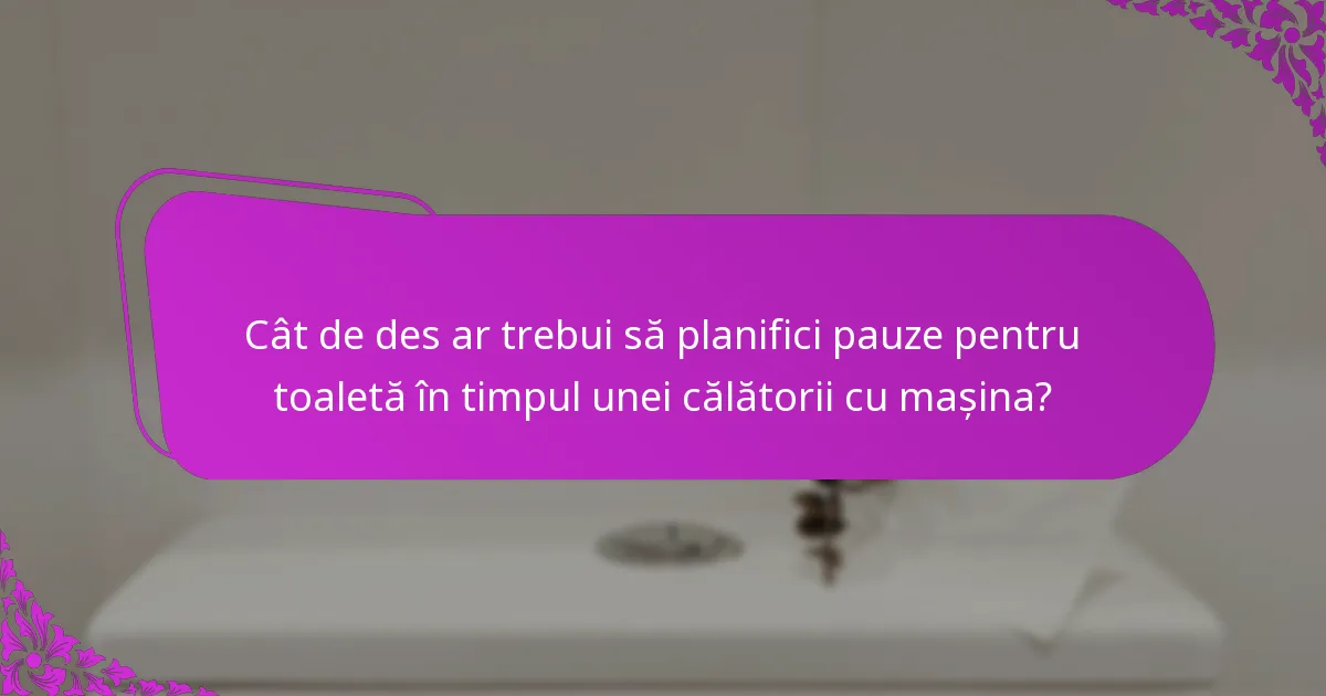 Cât de des ar trebui să planifici pauze pentru toaletă în timpul unei călătorii cu mașina?
