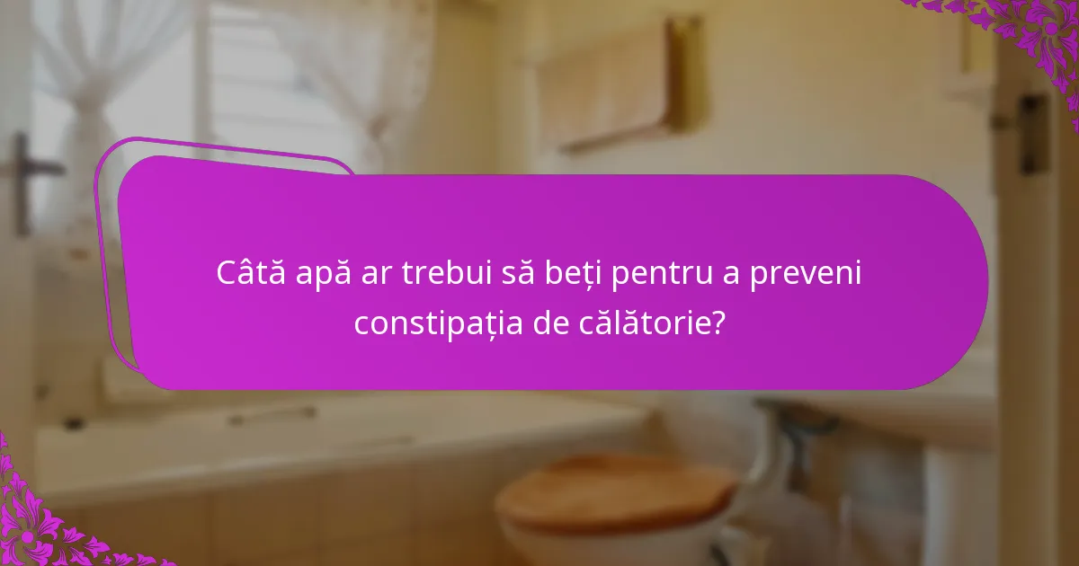 Câtă apă ar trebui să beți pentru a preveni constipația de călătorie?