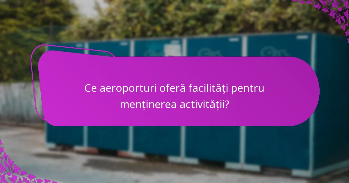 Ce aeroporturi oferă facilități pentru menținerea activității?