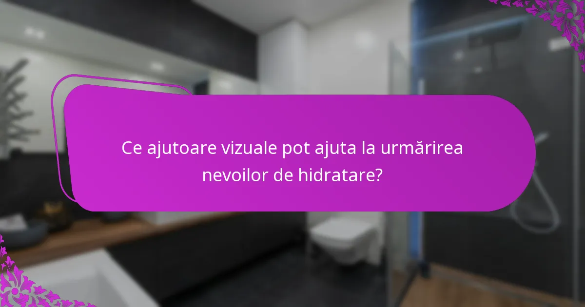 Ce ajutoare vizuale pot ajuta la urmărirea nevoilor de hidratare?