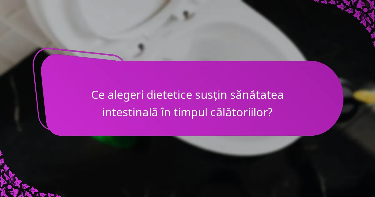 Ce alegeri dietetice susțin sănătatea intestinală în timpul călătoriilor?