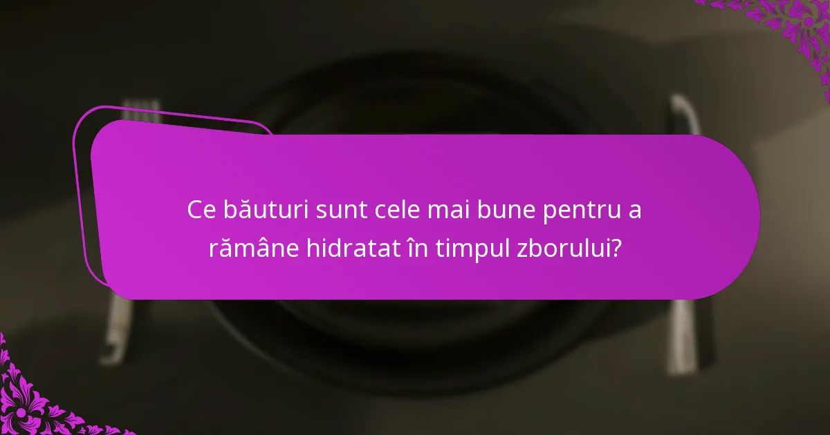 Ce băuturi sunt cele mai bune pentru a rămâne hidratat în timpul zborului?