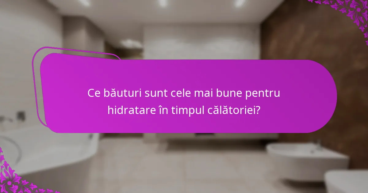 Ce băuturi sunt cele mai bune pentru hidratare în timpul călătoriei?