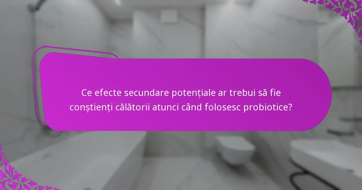 Ce efecte secundare potențiale ar trebui să fie conștienți călătorii atunci când folosesc probiotice?