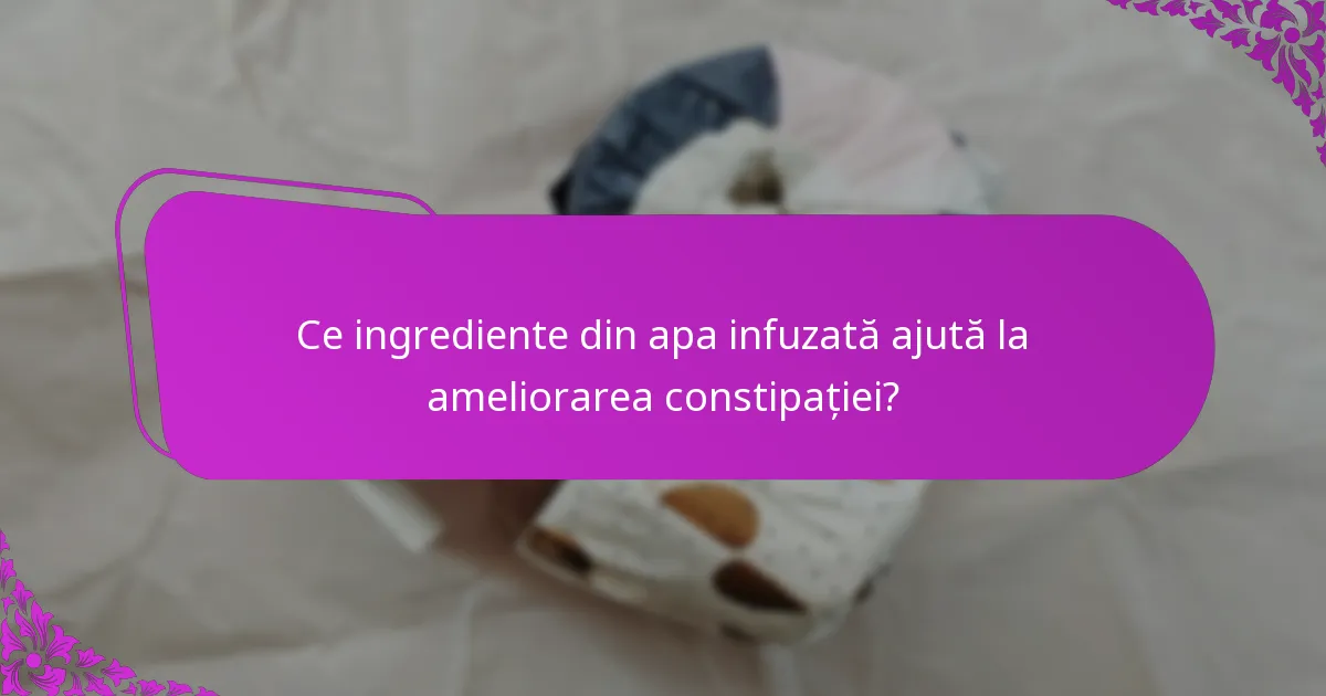 Ce ingrediente din apa infuzată ajută la ameliorarea constipației?