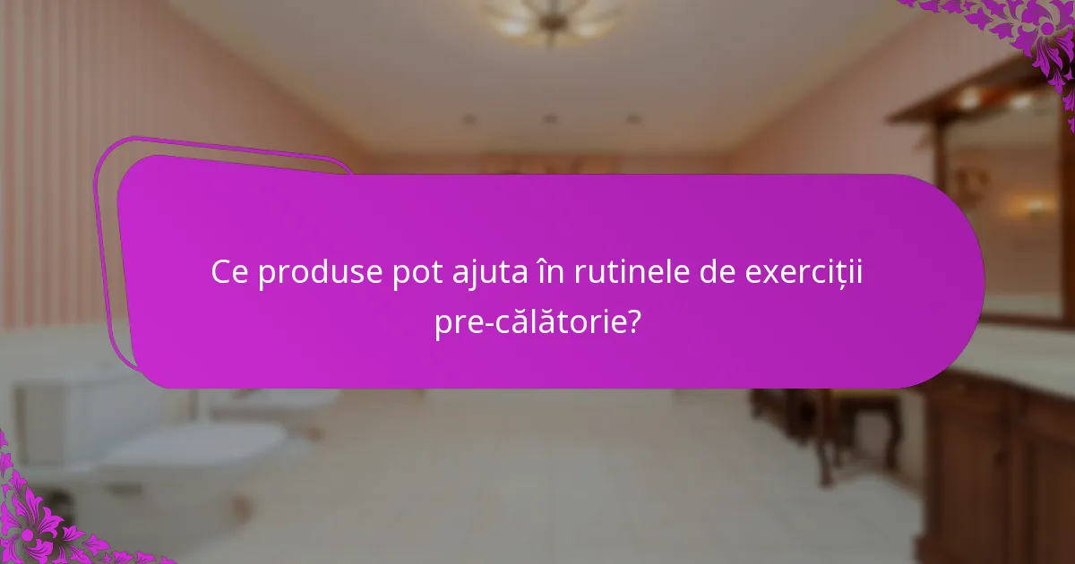 Ce produse pot ajuta în rutinele de exerciții pre-călătorie?