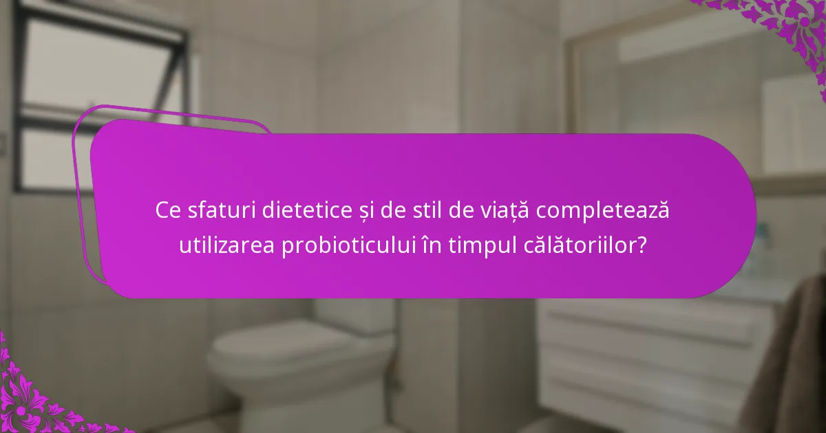 Ce sfaturi dietetice și de stil de viață completează utilizarea probioticului în timpul călătoriilor?