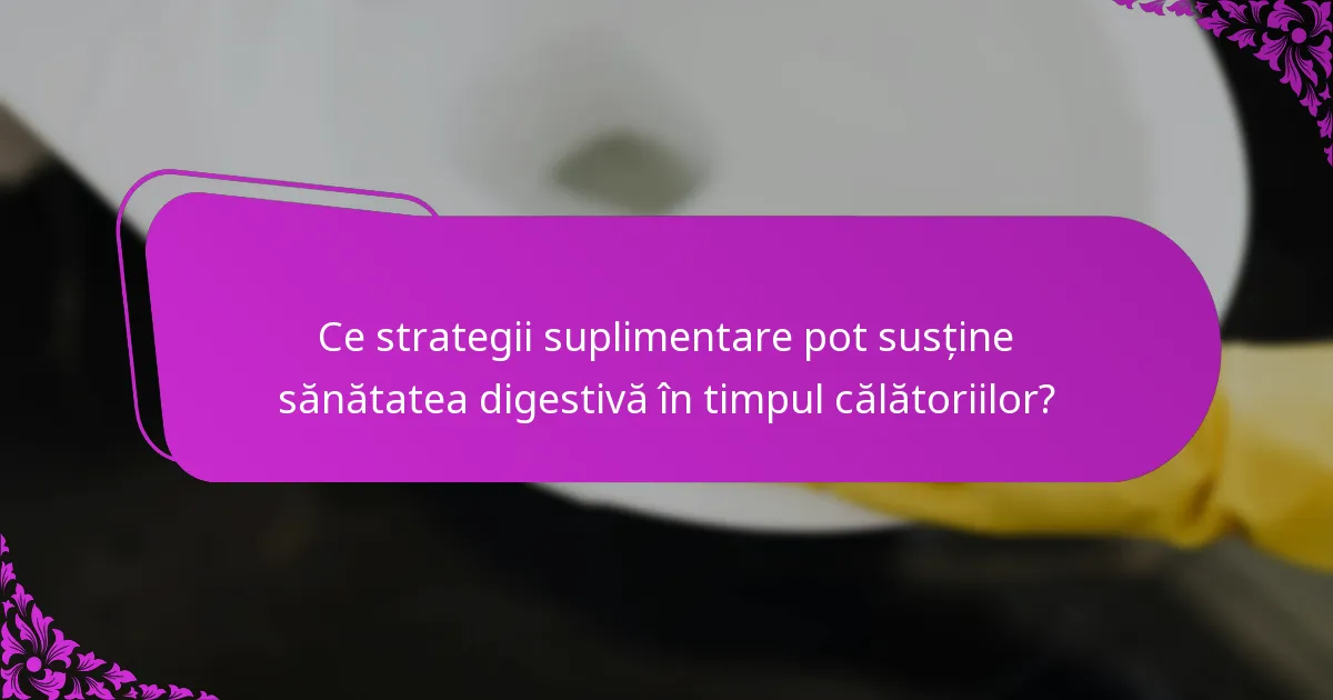 Ce strategii suplimentare pot susține sănătatea digestivă în timpul călătoriilor?