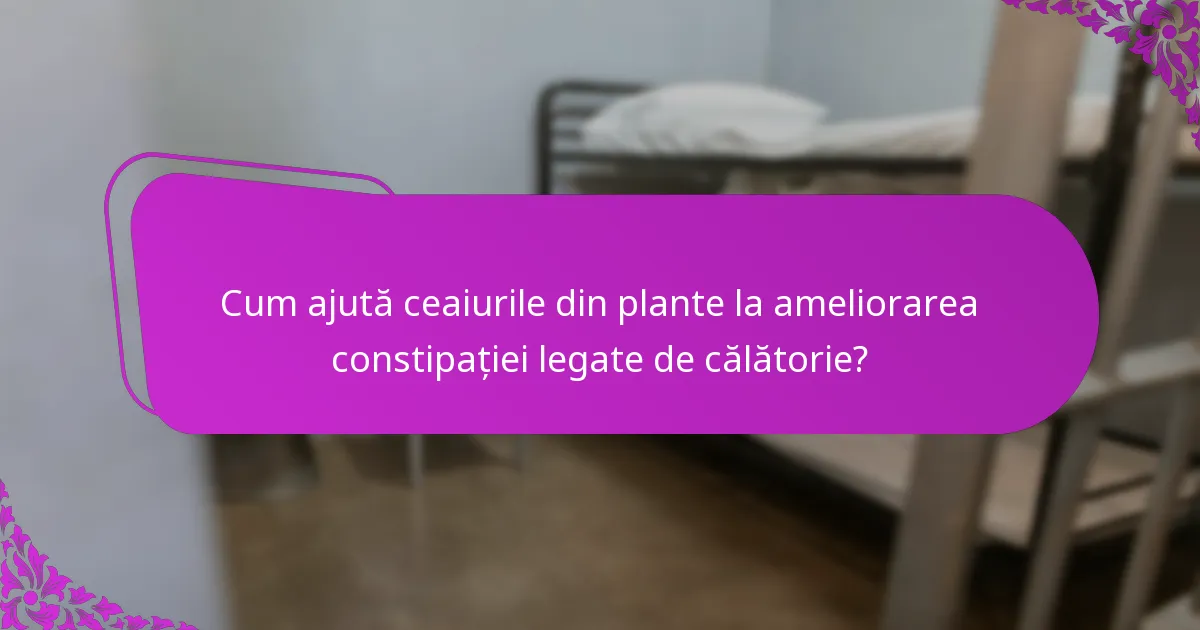 Cum ajută ceaiurile din plante la ameliorarea constipației legate de călătorie?