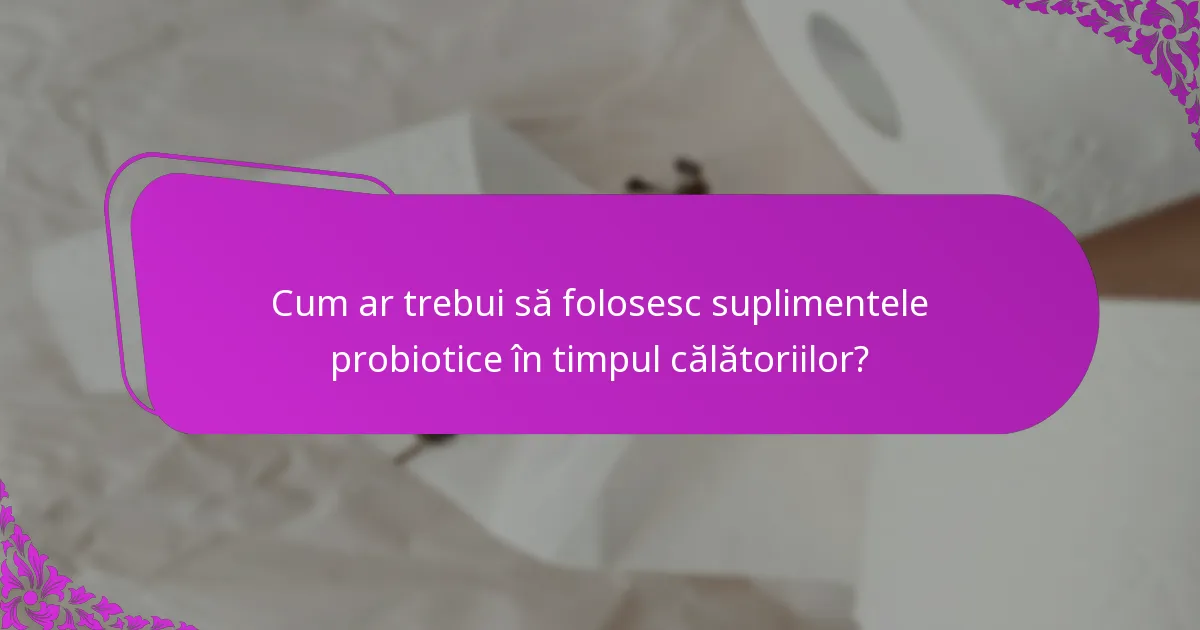 Cum ar trebui să folosesc suplimentele probiotice în timpul călătoriilor?