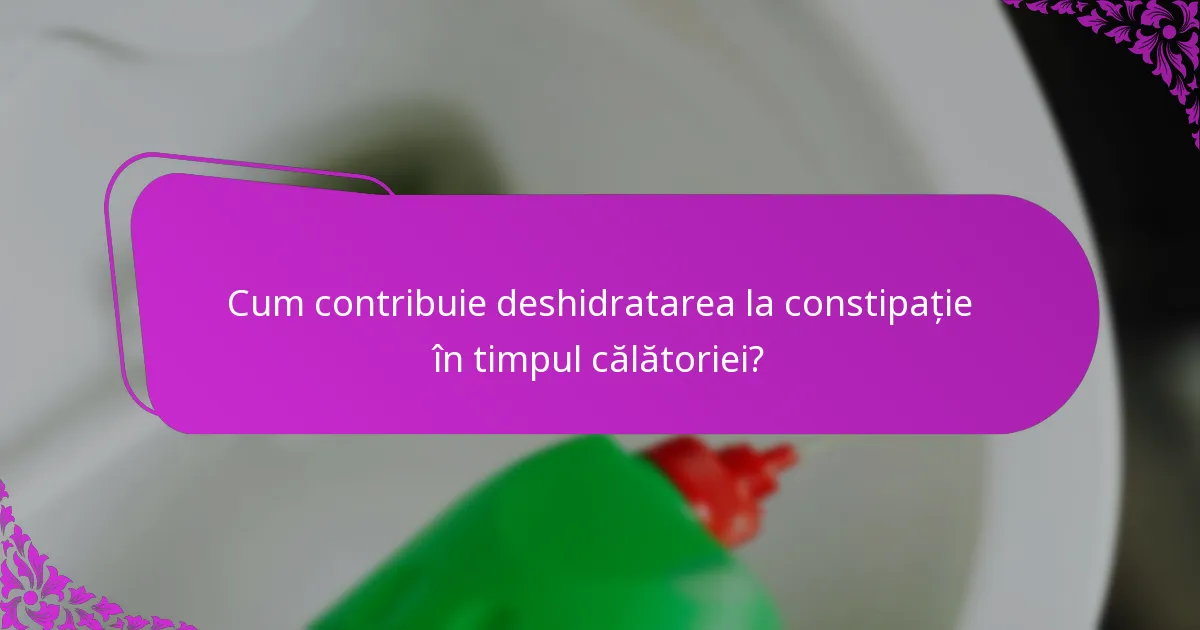 Cum contribuie deshidratarea la constipație în timpul călătoriei?