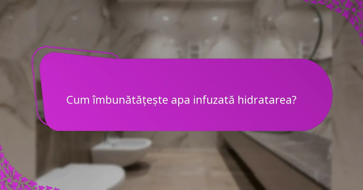 Cum îmbunătățește apa infuzată hidratarea?