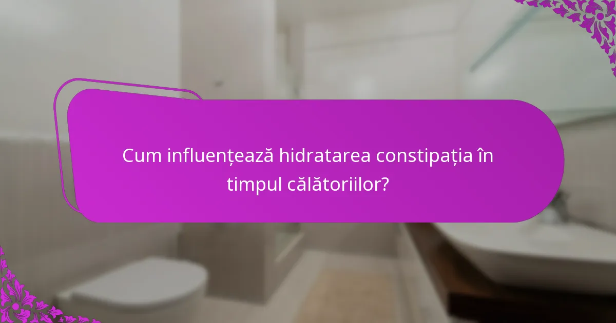 Cum influențează hidratarea constipația în timpul călătoriilor?