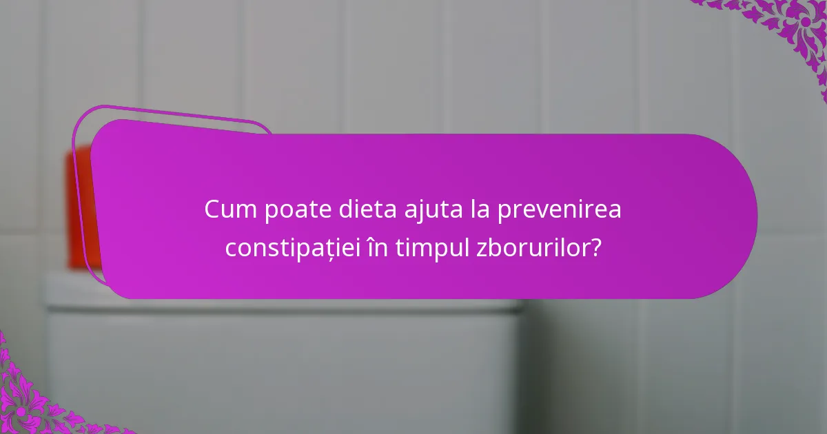 Cum poate dieta ajuta la prevenirea constipației în timpul zborurilor?