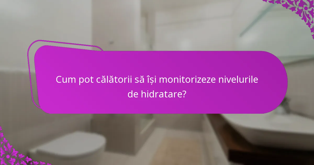 Cum pot călătorii să își monitorizeze nivelurile de hidratare?