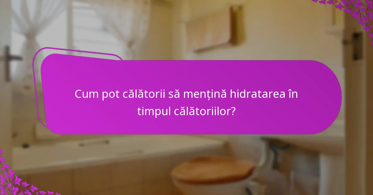Cum pot călătorii să mențină hidratarea în timpul călătoriilor?