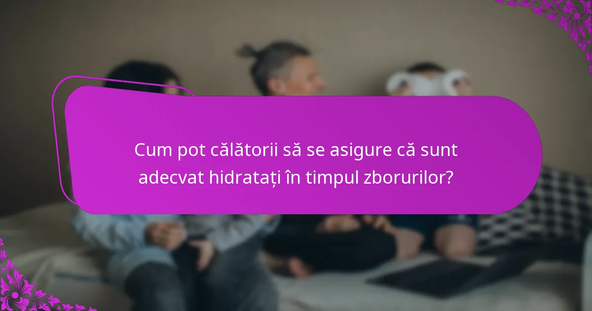 Cum pot călătorii să se asigure că sunt adecvat hidratați în timpul zborurilor?