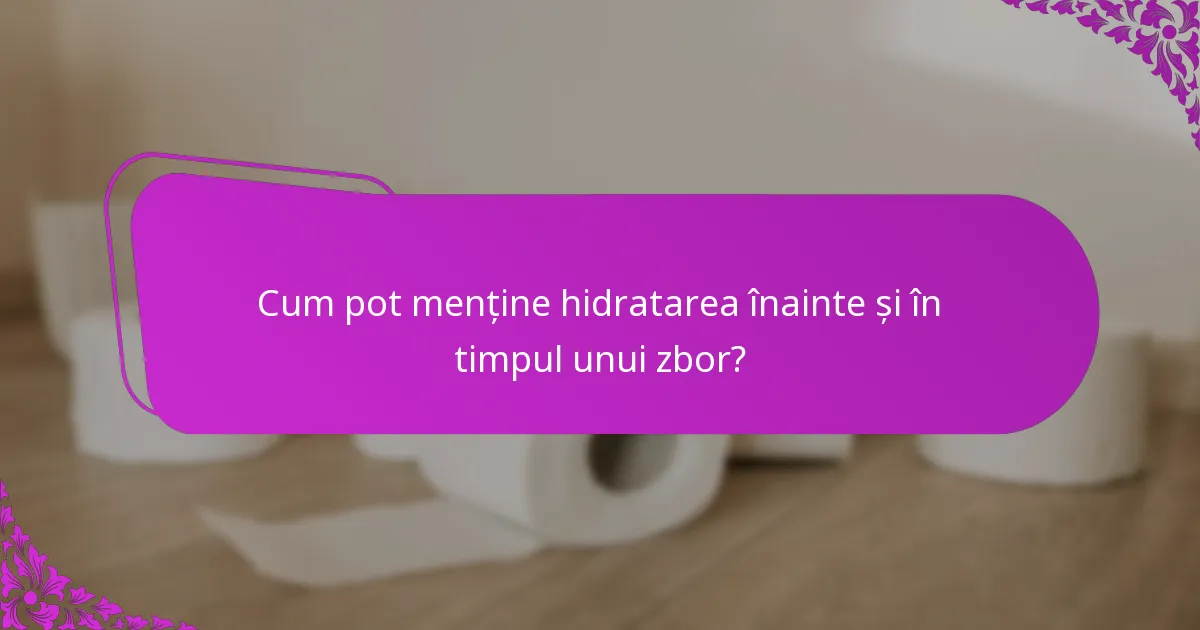 Cum pot menține hidratarea înainte și în timpul unui zbor?
