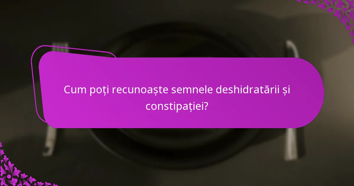 Cum poți recunoaște semnele deshidratării și constipației?