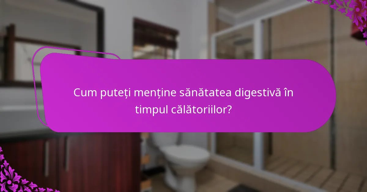 Cum puteți menține sănătatea digestivă în timpul călătoriilor?